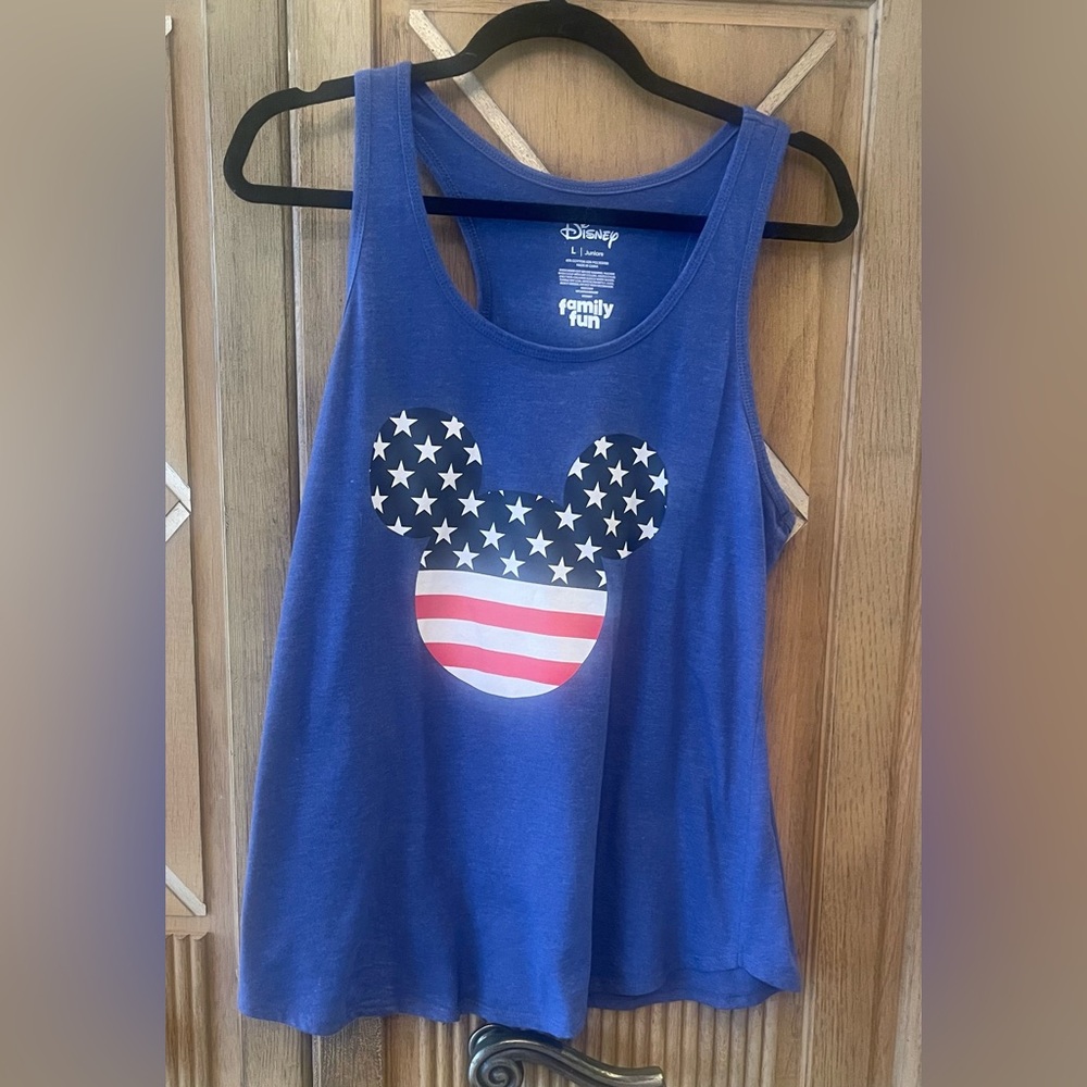 Disney Junior’s Blue Tank Top with American Flag Mickey Design